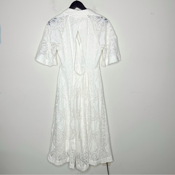 Anthropologie Maeve Eyelet Midi Dress White Size 10 NWT - Picture 5 of 15